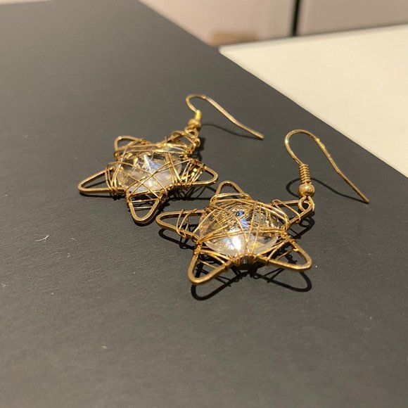 Y2K New Handmade Crystal Star Earring - Picture 2 of 3